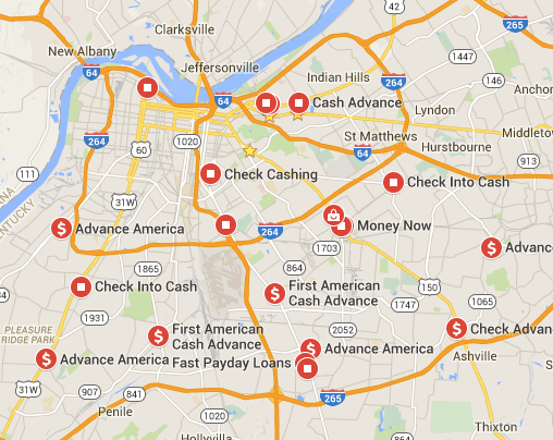 Payday loan shops map