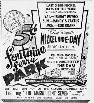 Fontaine Ferry Park ad August 30 1968