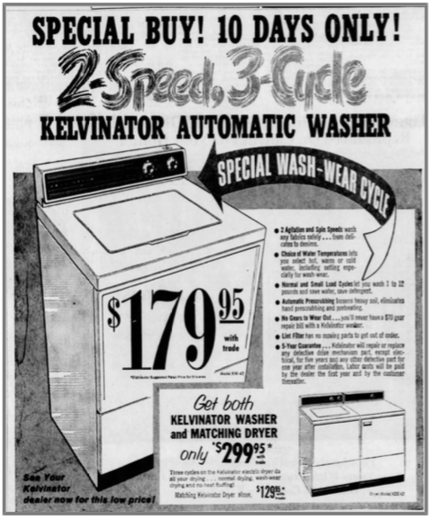 Kelvinator washer ad