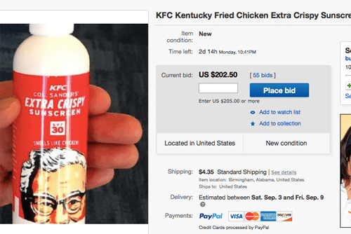 eBay KFC sunscreen 500